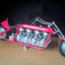 rosso porsche uccisore giocattoli Giochi bicicletta cartone animato chopper 3d print model - Mito3D