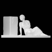 gravestone depicting grieving woman scan death fullbody 3d print model - Mito3D