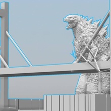 Godzilla barco ataque paisaje godzillalandscapekrisdesign 3d print model - Mito3D