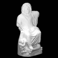 statue zeus-serapis scan dog egyptian figure greek zeus seated serapis cerberus 3d print model - Mito3D