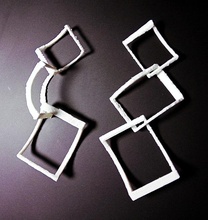 falling squares earrings jewellery 3d print model - Mito3D