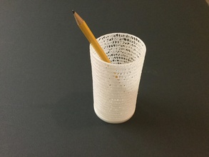 tower phi & garden desk letters pens pencils organize 3d print model - Mito3D