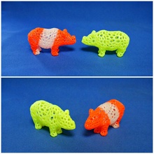 rhino - voronoi style toys & games sculpture rhino voronoi 3d print model - Mito3D