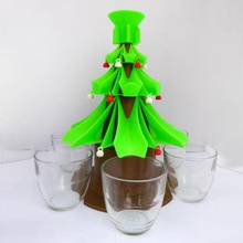christmas tree drinks dispenser & garden glass champagne decoration drink snowman wine noel fatherchristmas 3d print model - Mito3D