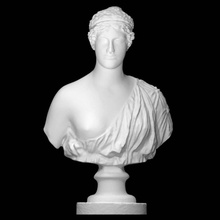 ateniense votivo alivio escanear mujer medio cuerpo 3d print model - Mito3D