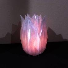 geometrik lale Çay ışık Bahçe çiçek dekorasyon Led tealight basitleştirilmiş 3d print model - Mito3D
