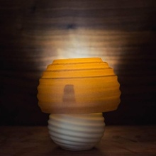 wavy mushroom lamp & garden lighting 3d print model - Mito3D