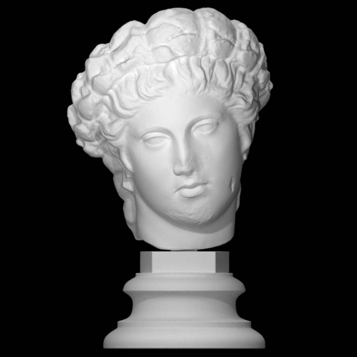 cabeza Apolo coronado laurel escanear hombre retrato 3D print model - Mito3D