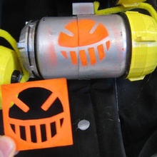 Junkrat sorriso estêncil adereços cosplay bombear pintura 3d print model - Mito3D