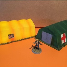 28mm modern army medical tent tabletop wargames zombie flames war games 3d print model - Mito3D