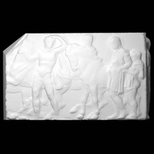 parthenon frieze north xlvii 132-136 scan man horse block musicians slab horsemen procession 3d print model - Mito3D