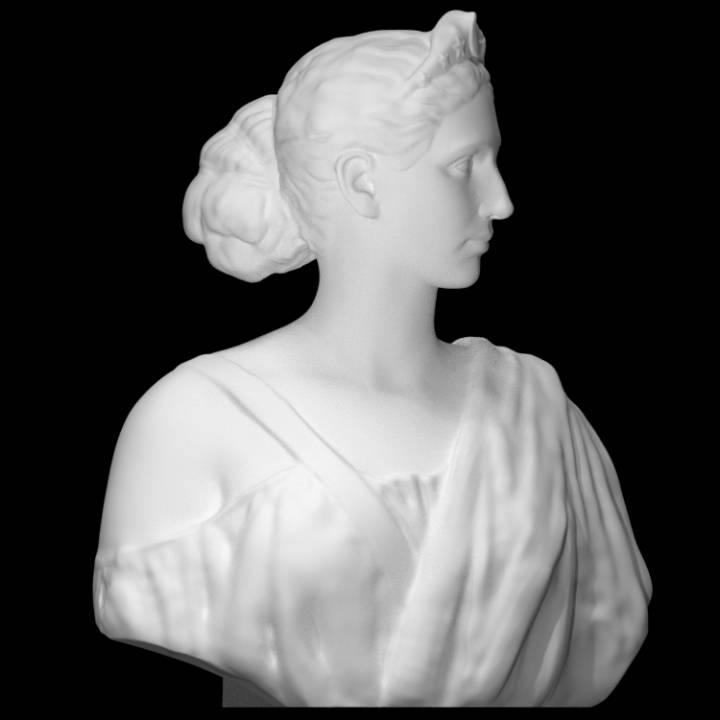 Diana escanear diosa mitología retrato romano guerra mujer mármol italiano Washington DC artemisa potestades Smithsonian 3D print model - Mito3D