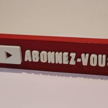 bouton Youtube fan arte film video youtuber canale sottoscrivi s'abonner chaine 3d print model - Mito3D