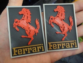 4 cor quadrado Ferrari logotipo ventilador arte cores multicolorido multicor 3d impressão fluxo capacitor 3d print model - Mito3D