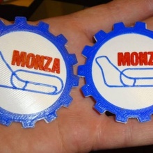 Monza devre logo hayran Sanat 3 boyutlu Yazdır 3dbaskı renkler akı 4 yollar kapasitör çoklu renk otodromodimonza 3d print model - Mito3D