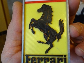 6 cores Ferrari logotipo ventilador arte 3dprint Muitas 3d impressão 3d print model - Mito3D