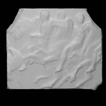 parthenon frieze north xxxviii 103-104-105 scan man horse block slab horsemen procession 3d print model - Mito3D