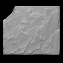 Partenone fregio nord xxxix 106 107 108 scansione uomo cavallo bloccare lastra processione 3d print model - Mito3D