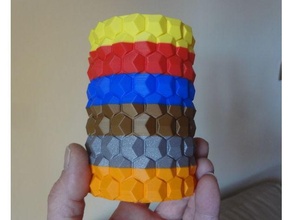 6 colors honeycomb vase & garden flux capacitor multicolors 3d print ways immagina crea 3d print model - Mito3D