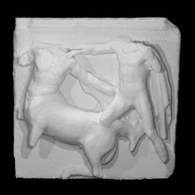 partenon sul metope iii Varredura corpo figura fragmento centauros lapiths 3d print model - Mito3D