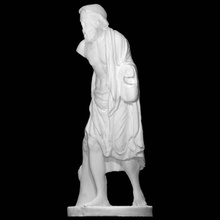 estátua pescador Varredura escultura mármore idoso figura completa 3d print model - Mito3D