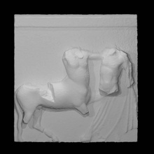 partenon sul metope vi Varredura corpo figura fragmento centauros lapiths 3d print model - Mito3D