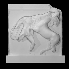 partenon sul metope vii Varredura corpo figura fragmento centauros lapiths 3d print model - Mito3D