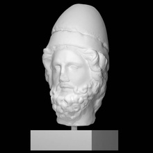 head bearded man headgear scan portrait sculpture marble 3d print model - Mito3D