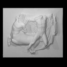 gesso fundida partenon sul metope iii Varredura corpo figura fragmento centauros lapiths 3d print model - Mito3D