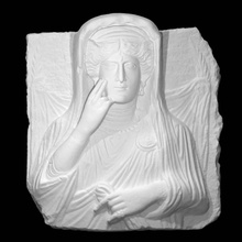 funerary relief bust haliphat scan portrait woman 3d print model - Mito3D
