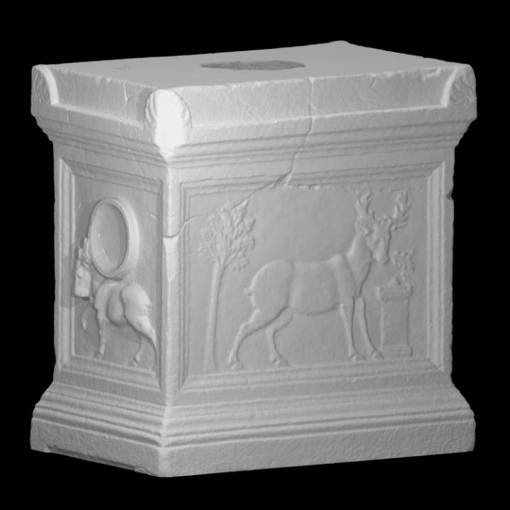altar diana scan animal god goddess mythology stone religion 3dprint 3dscan relief hunt culturalheritage 3D print model - Mito3D