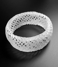 tordu diagrid bracelet bijoux manchette voronoi sls 3d print model - Mito3D