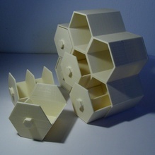 modular hex drawers & garden storage 3d print model - Mito3D