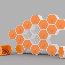 hive - stackable hex drawers & garden cool art box cable container decoration design dining drawer easy fun furniture hexagon hexagonal kitchen lab model modern modular nut nuts office parts screw small wine 3d print model - Mito3D