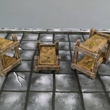 28mm beds tabletop 40k terrain wargaming warhammer miniature bed openforge dnd dungeons dragons pathfinder tavern 3d print model - Mito3D