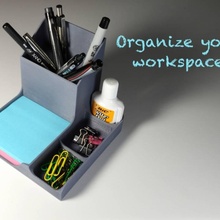 desk organizer & garden holder pen clip office paper paperclip pencil school table work penholder post-it clean pencilholder organize neat binderclip bulldogclip postit whiteout 3d print model - Mito3D