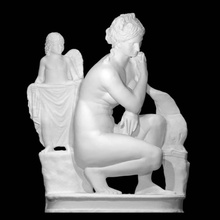 statue aphrodite crouching position dolphin scan goddess fullbody 3d print model - Mito3D