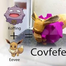 covfefe Pokemon fan arte caffè meme lol remixare scherzare koffing eevee copertura 3d print model - Mito3D