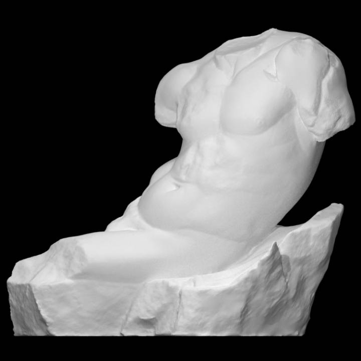 statua Dio dire bugie roccia scansione uomo torso metà corpo 3D print model - Mito3D