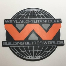 weyland-yutani corp logo coaster & garden alien business movie plaque sign scifi aliens corporation 3d print model - Mito3D