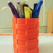 pencil holder picnic basket design & garden 3d print model - Mito3D