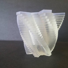 twisting flower pot 2 & garden tinkercad 3d print model - Mito3D