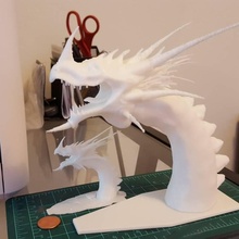 dragon & garden bust fantasy icedragon 3d print model - Mito3D