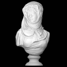 fantasía busto velado mujer margarita bellanger escanear retrato Washington DC terracota 3d print model - Mito3D