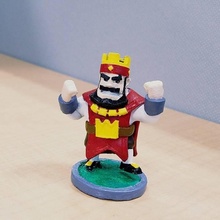 scontro regale rosso re fan arte app corona figurina gioco supercell clan reale 3d print model - Mito3D