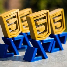 html5 trophy & garden logo prize stand 3d print model - Mito3D