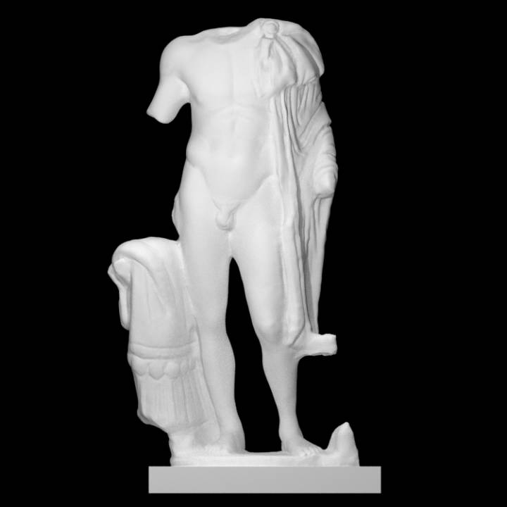 statue roman general scan man halfbody 3D print model - Mito3D