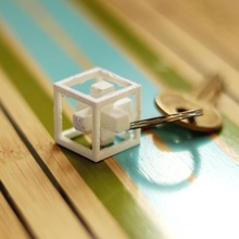 cube mode accessoires traverser porte clés 3d print model - Mito3D