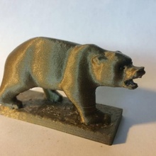 urso pardo Urso estátua universidade Califórnia Berkeley ventilador arte cinzento UC 3d print model - Mito3D