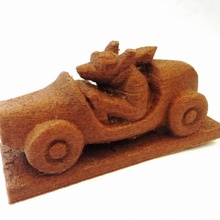 chien conduite sports voiture jouets Jeux bois sculpture 3d print model - Mito3D